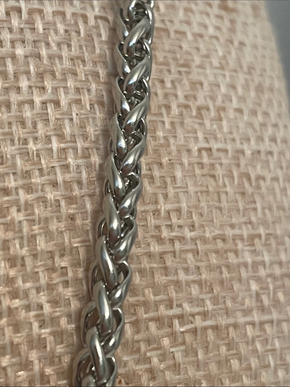 Stainless Steel Silver Knit Chain Necklace 20”Lobster Clasp Closure